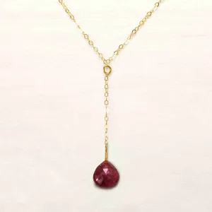 Ruby Lariat Necklace