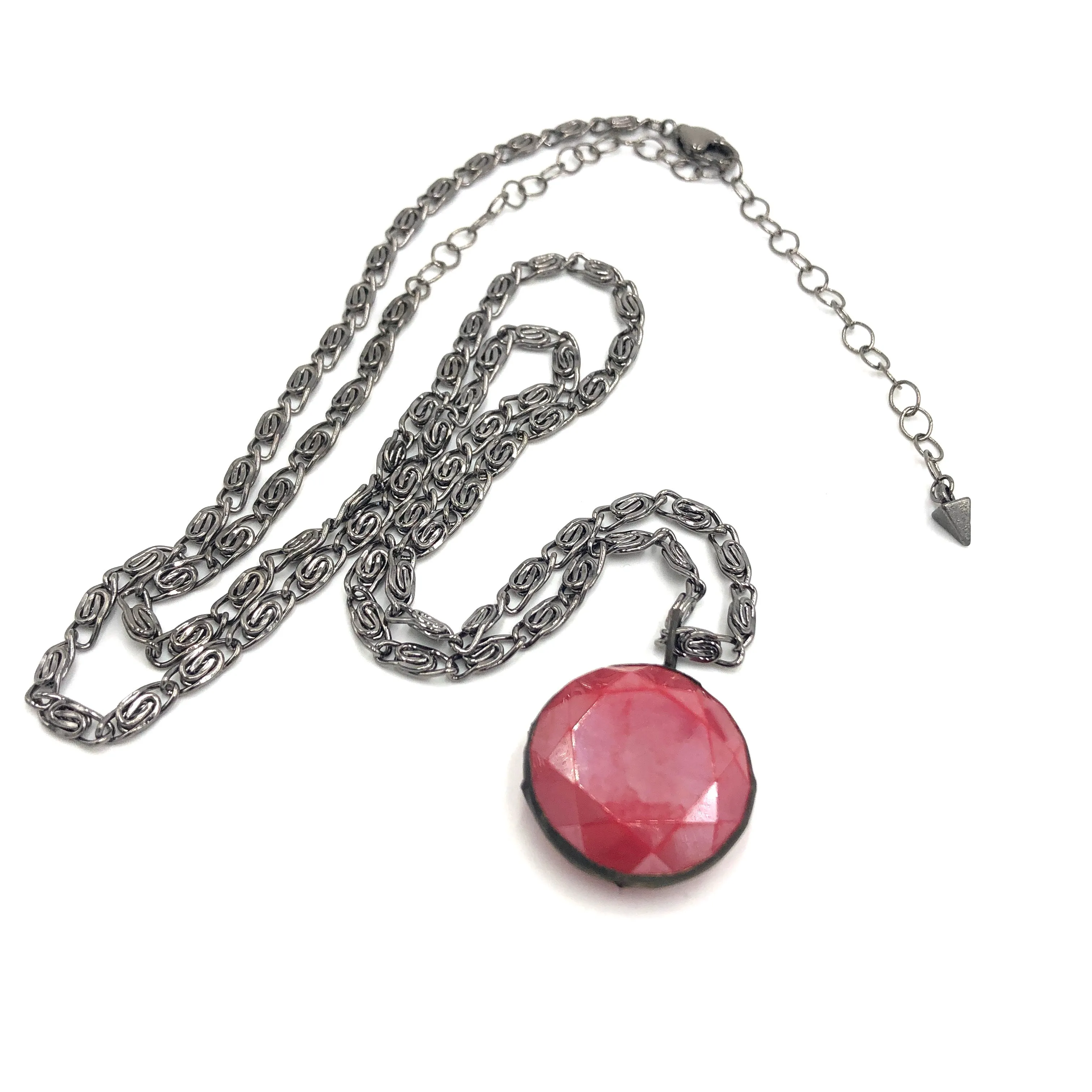 Ruby Luster Chunky Coin Layering Necklace - 28mm Pendant