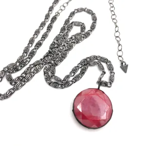 Ruby Luster Chunky Coin Layering Necklace - 28mm Pendant