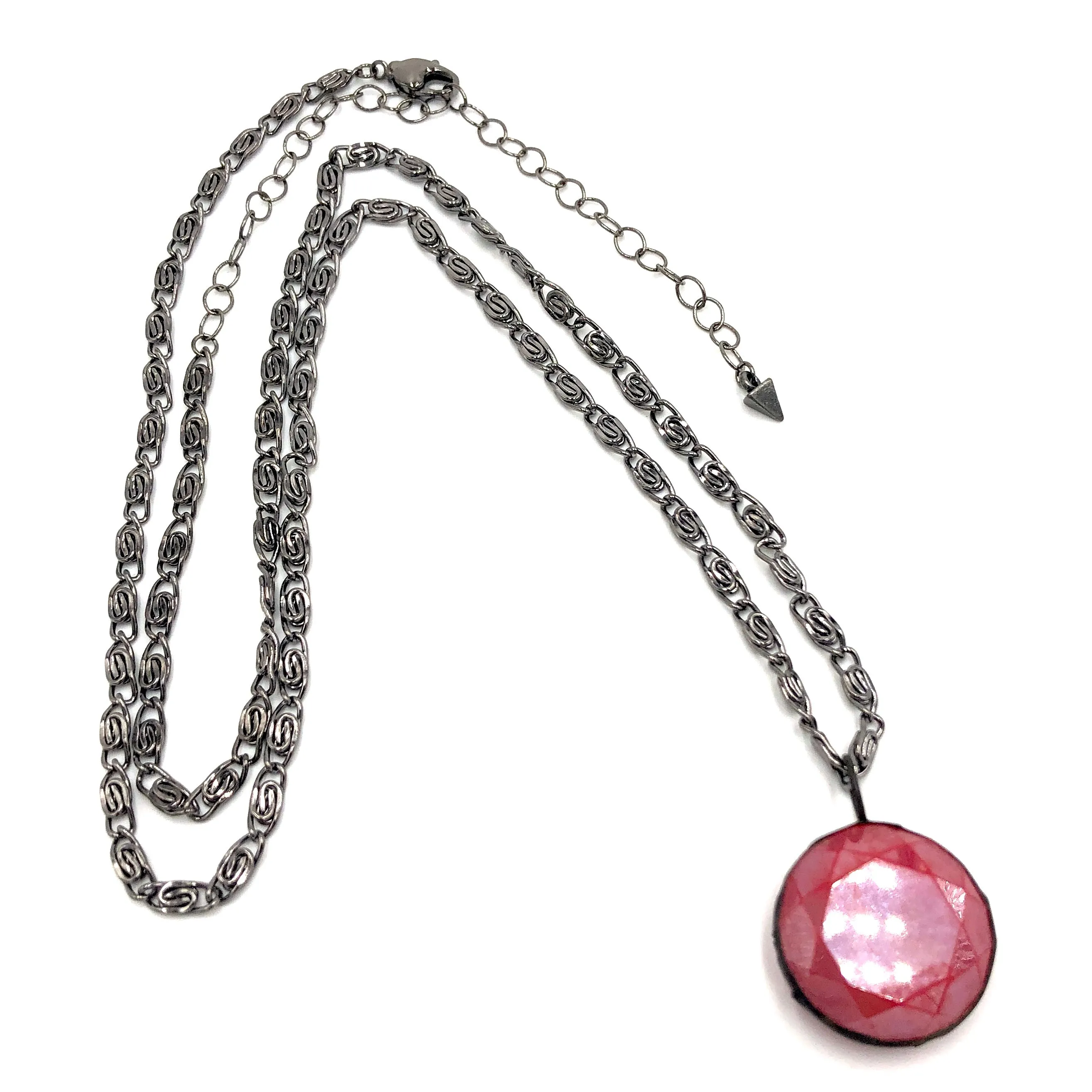 Ruby Luster Chunky Coin Layering Necklace - 28mm Pendant