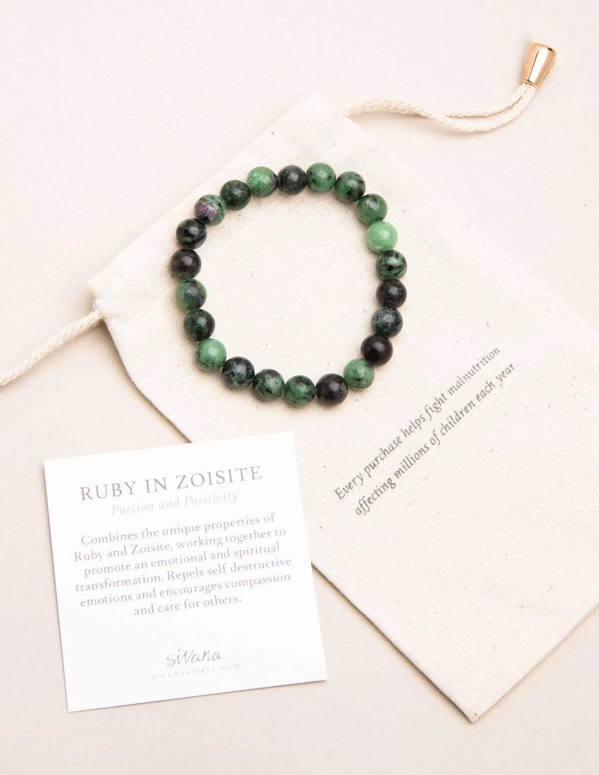 Ruby Zoisite Bead Bracelet