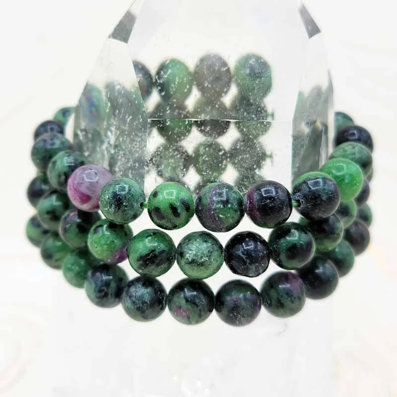 Ruby Zoisite Beaded Bracelet | Happiness | 8mm