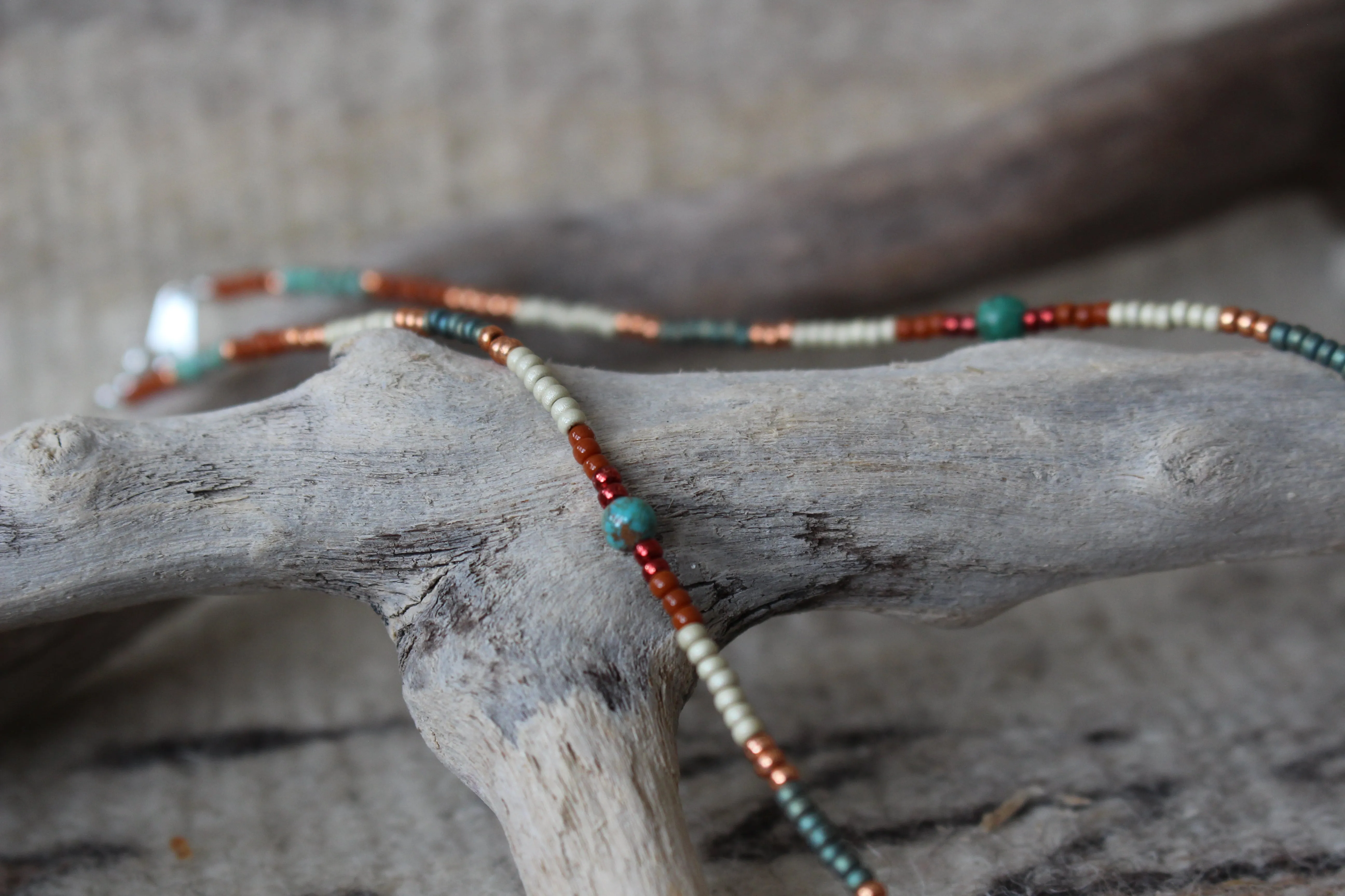 Rust and Sage Beaded Necklace