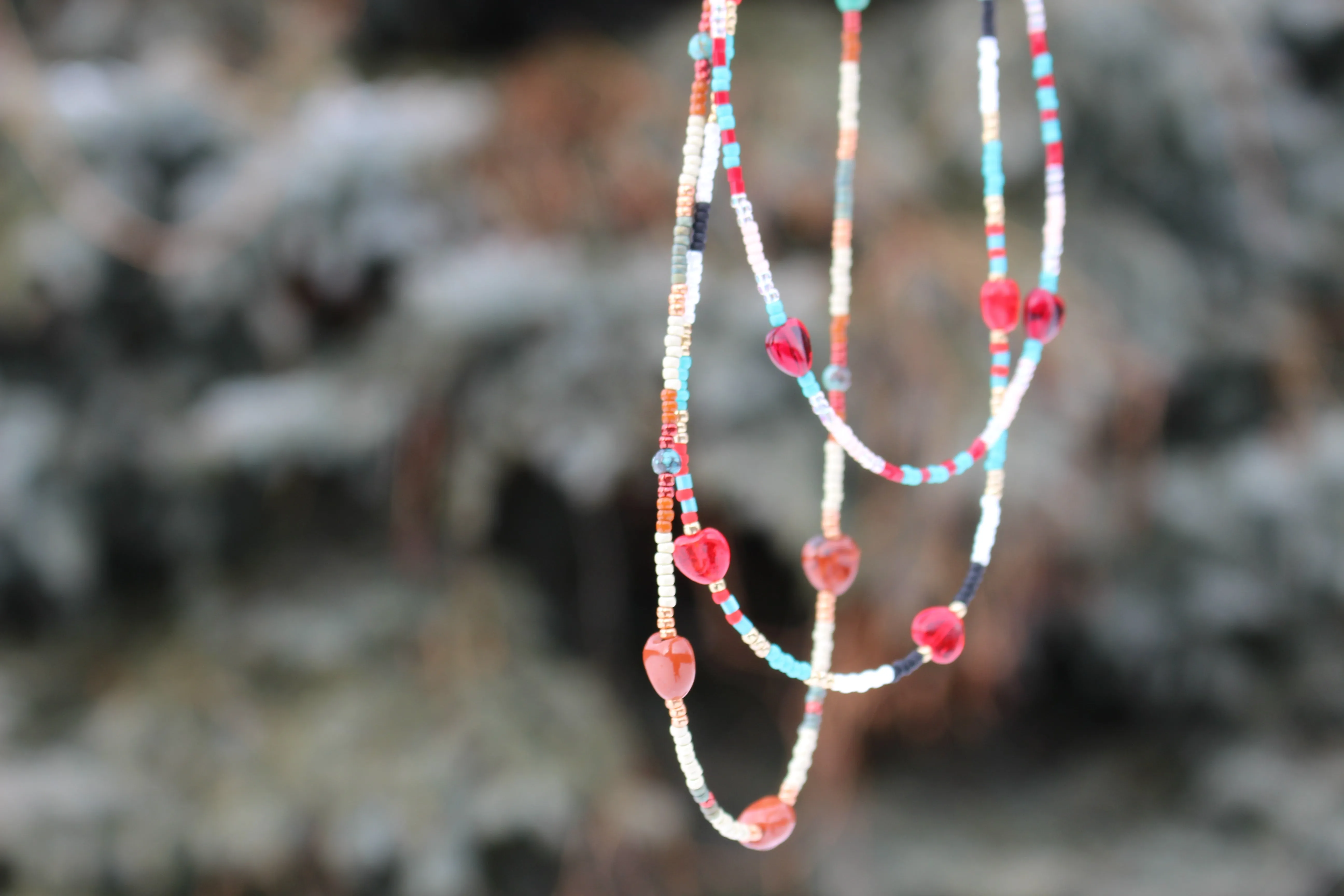 Rust and Sage Beaded Necklace