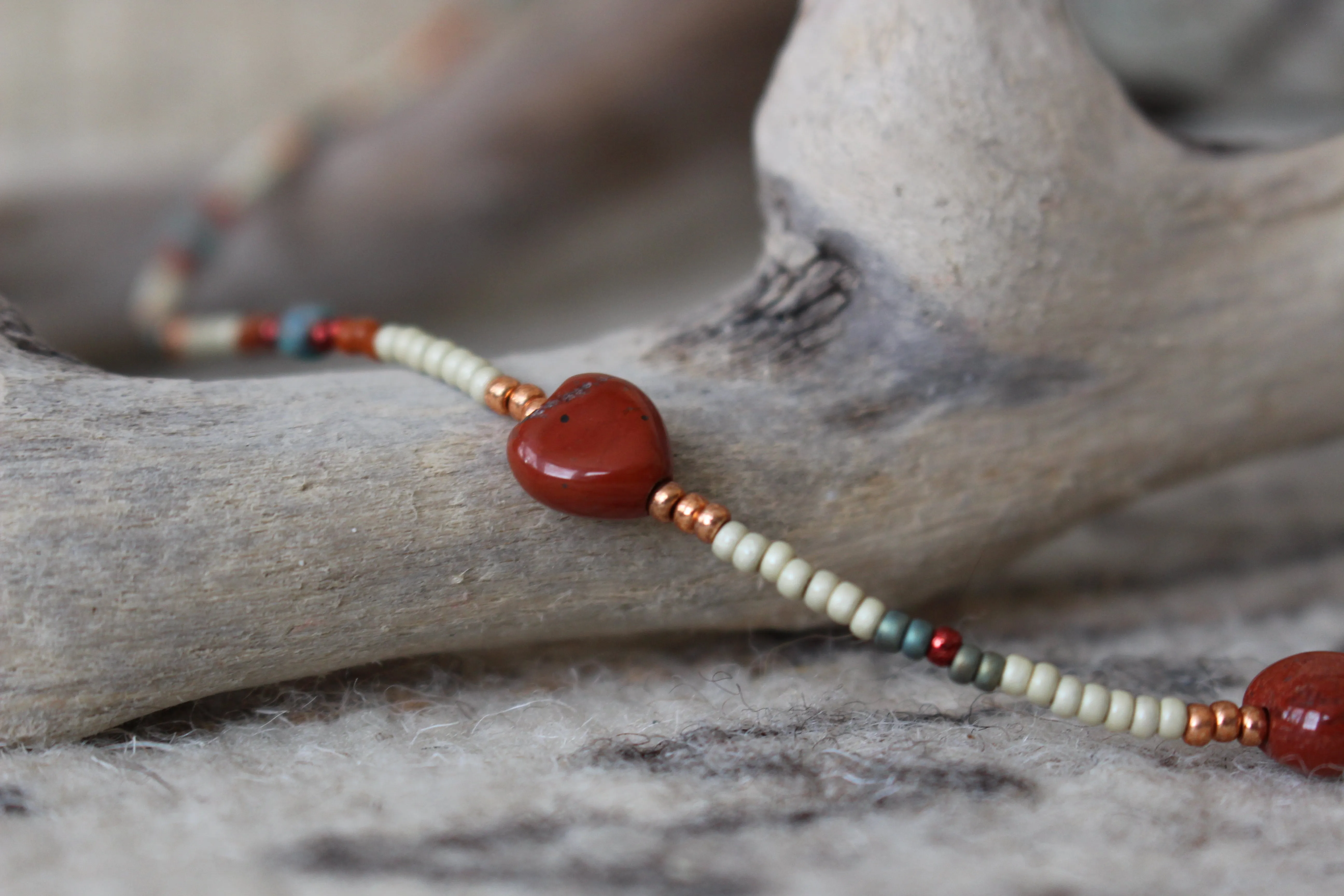 Rust and Sage Beaded Necklace