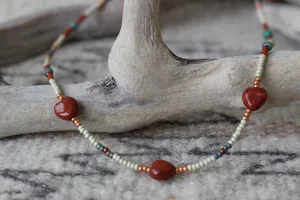 Rust and Sage Beaded Necklace