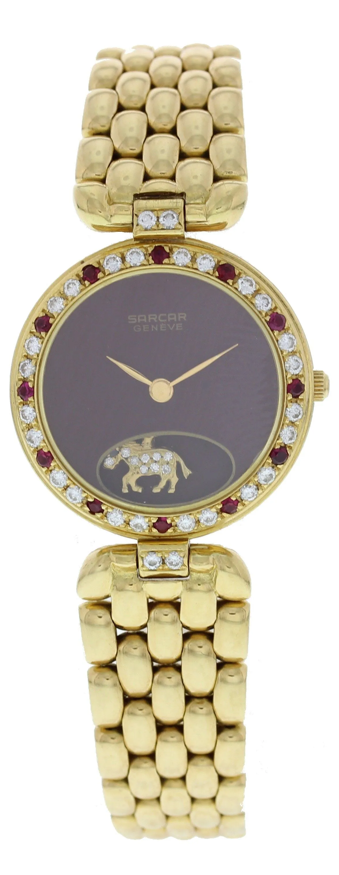 Sarcar Geneve 18K Yellow Gold Diamonds And Rubies Watch