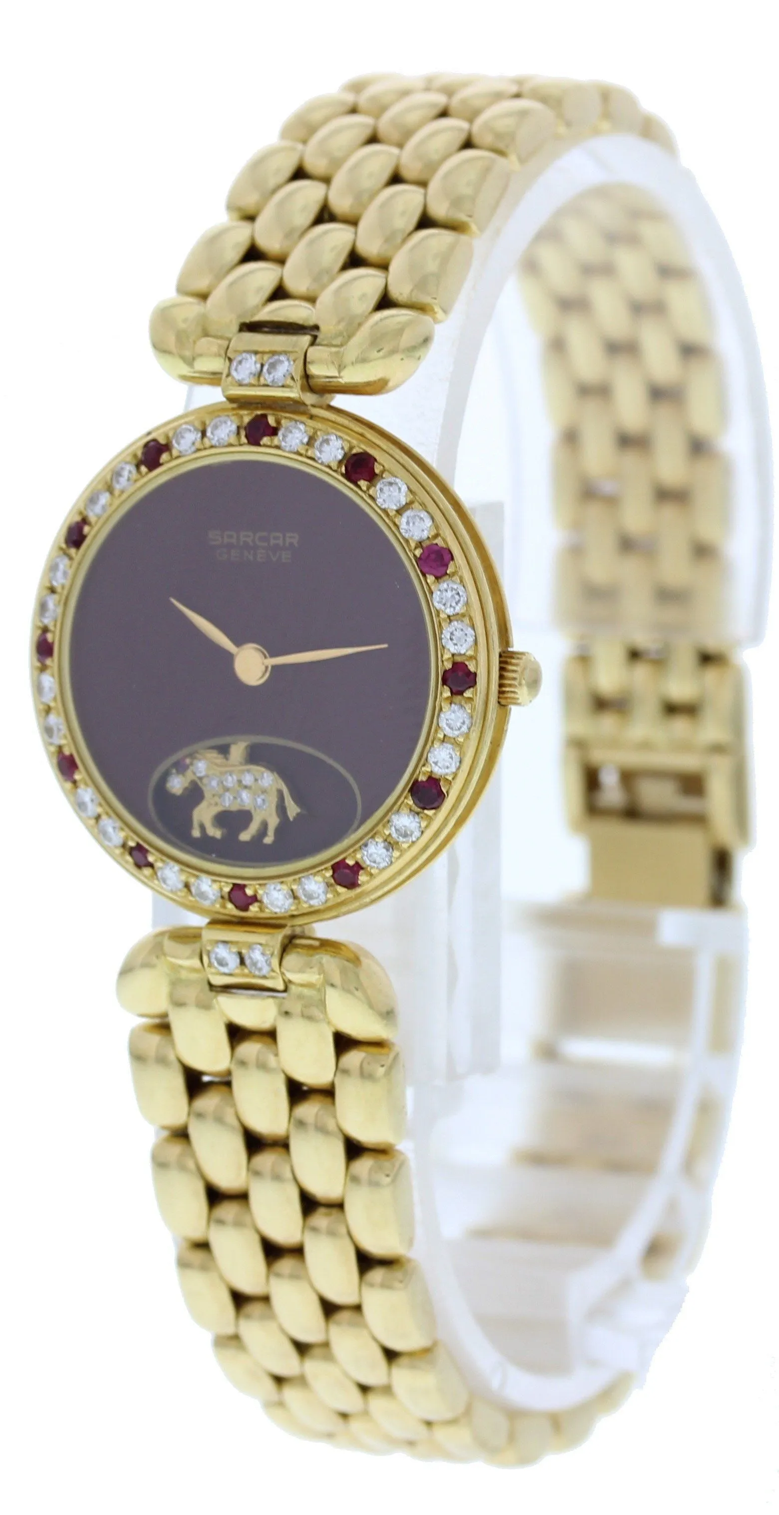 Sarcar Geneve 18K Yellow Gold Diamonds And Rubies Watch