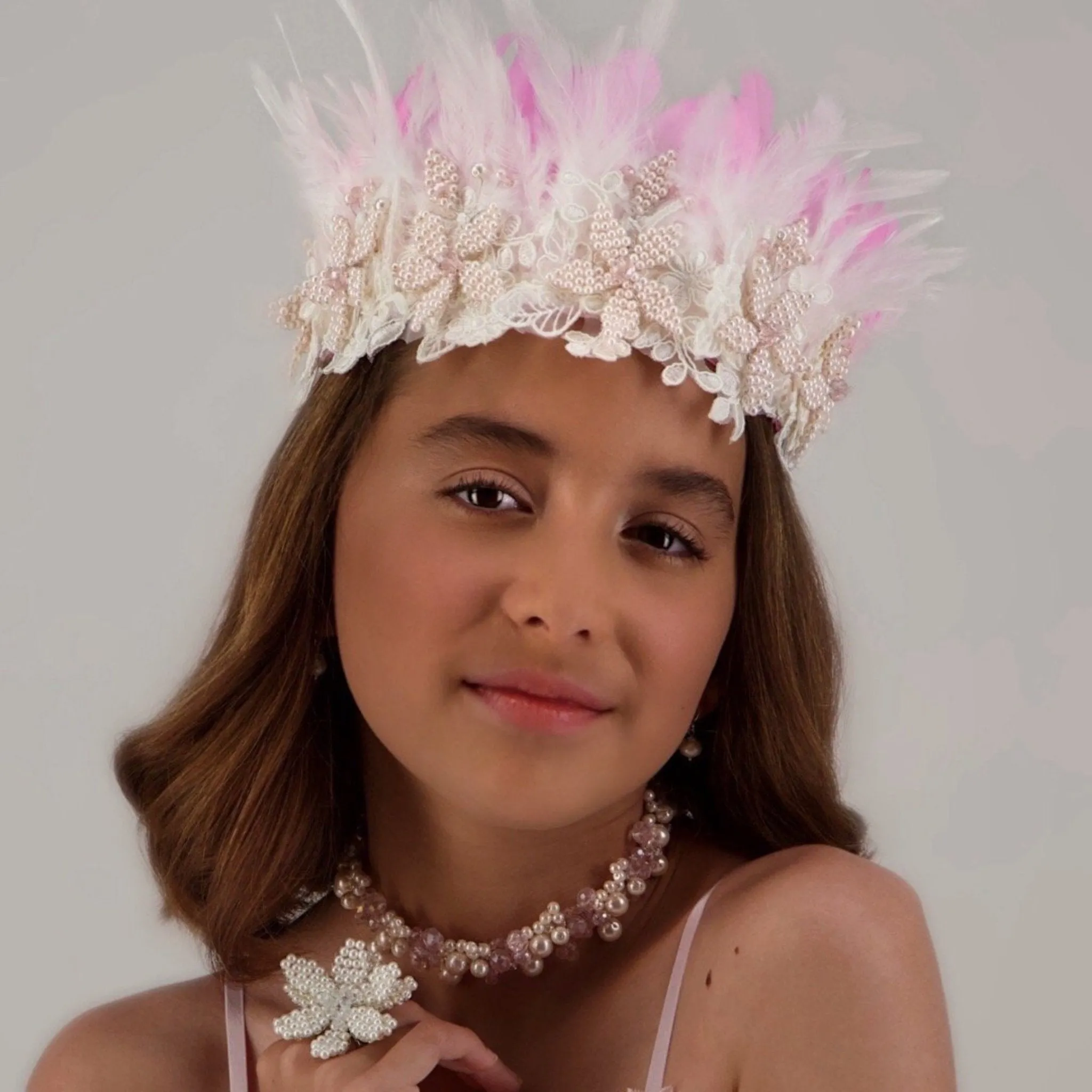 Sienna Likes To Party Girls The Queen Of The Kingdom Crown Garland In Pink Or White