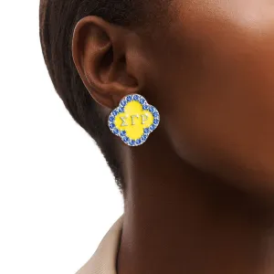 Sigma Gamma Rho Earrings Blue Gold Sorority SGRHO Studs Earrings