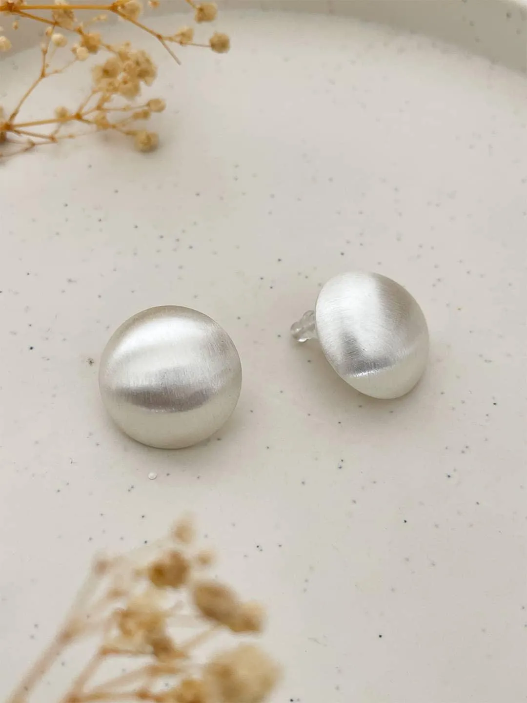 Silver Big Dome Earrings