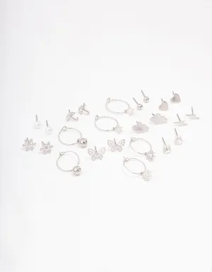 Silver Cloud & Snowflake Earring 12-Pack