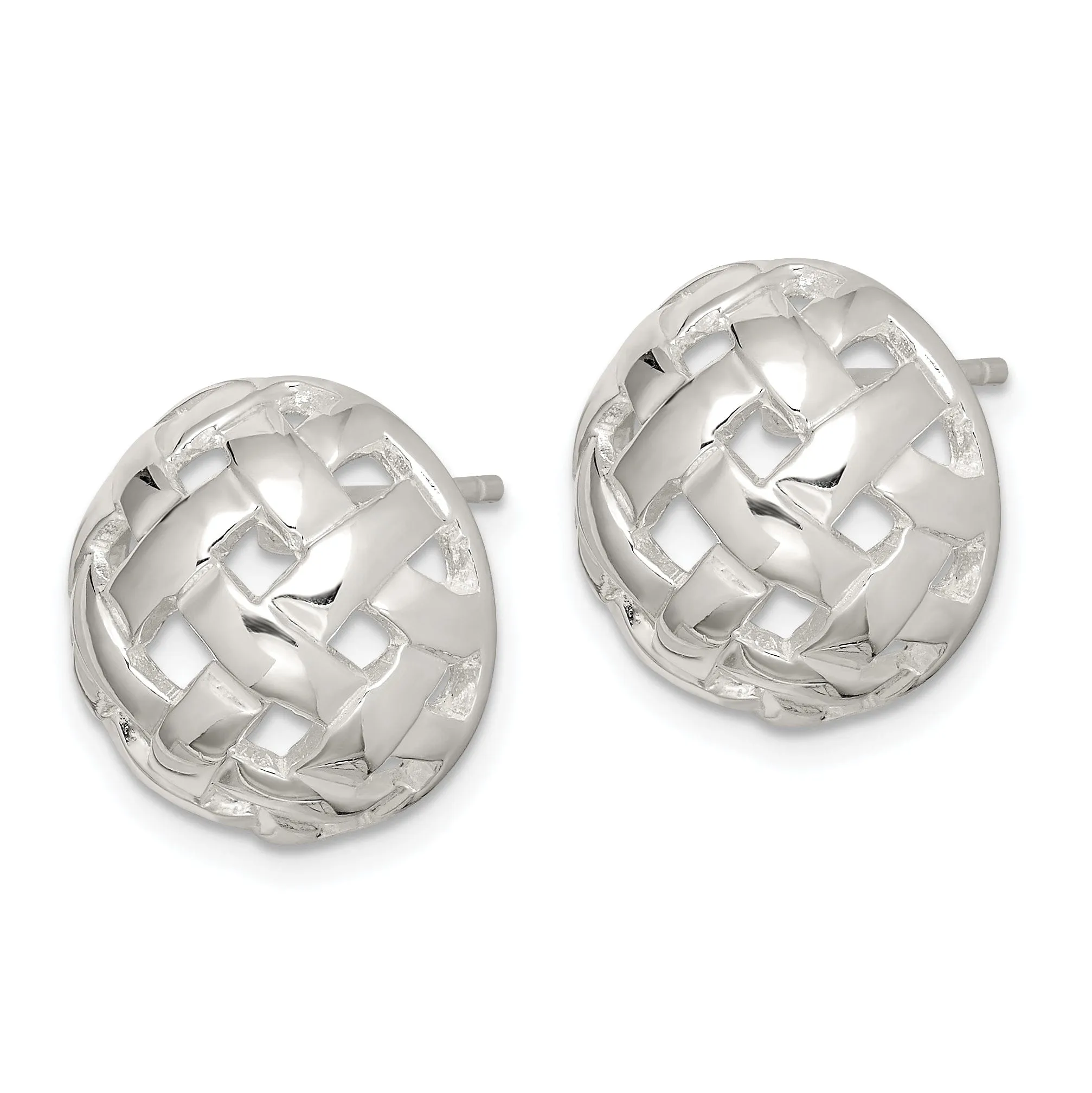 Sterling Silver 14MM Fancy Ball Post Earrings