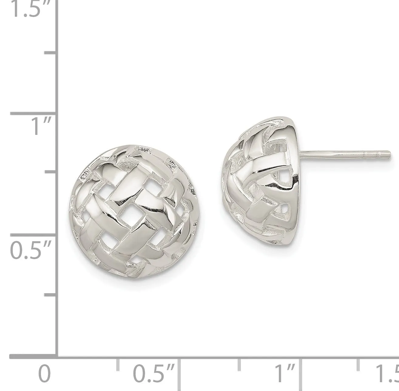 Sterling Silver 14MM Fancy Ball Post Earrings