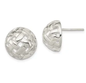 Sterling Silver 14MM Fancy Ball Post Earrings