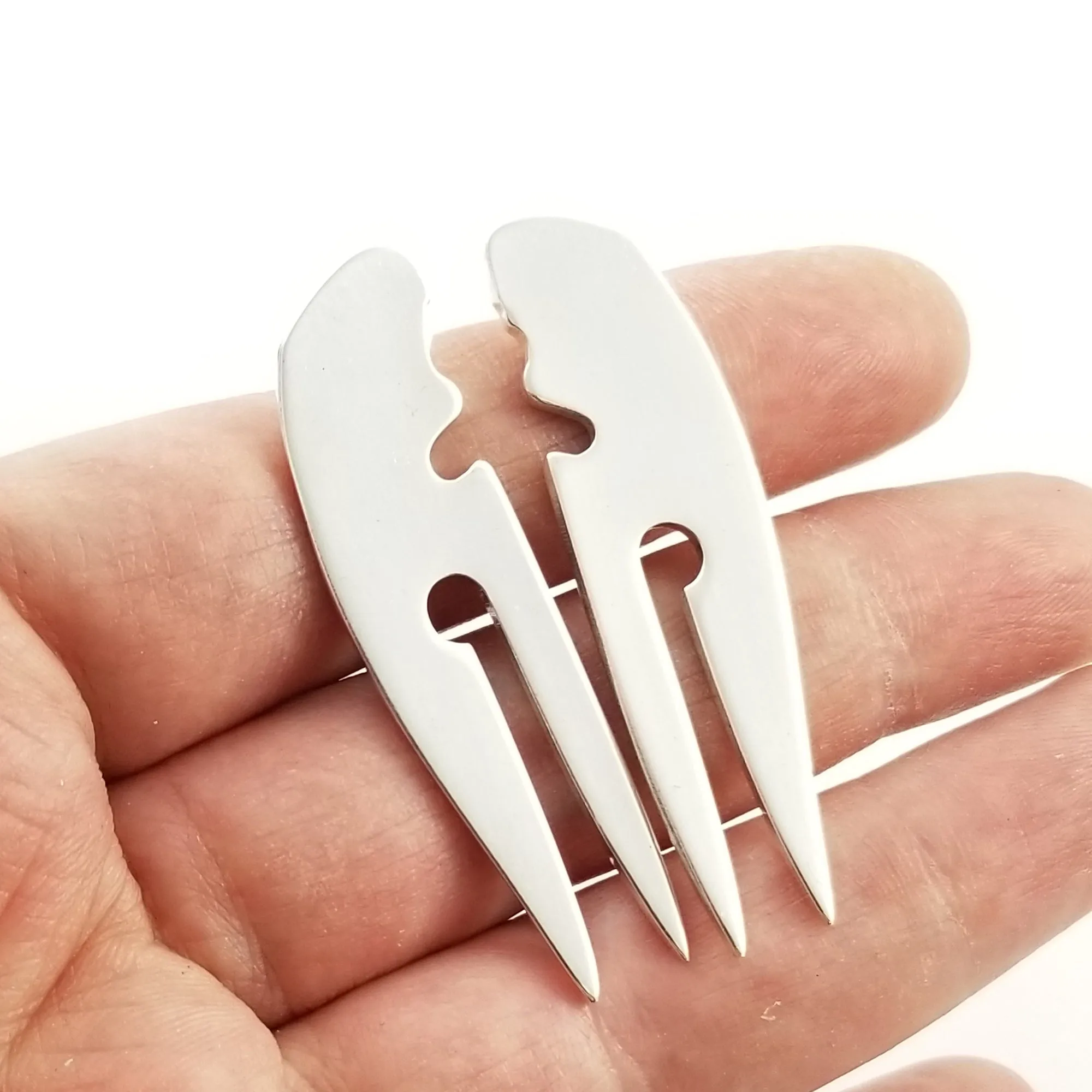 Sterling Silver Francis I Salad Fork Tine Stud Earrings