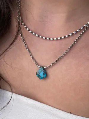 Sterling Silver “Iron Turquoise” Necklace