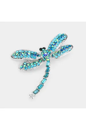 Stone Pave Dragonfly Pin Brooch