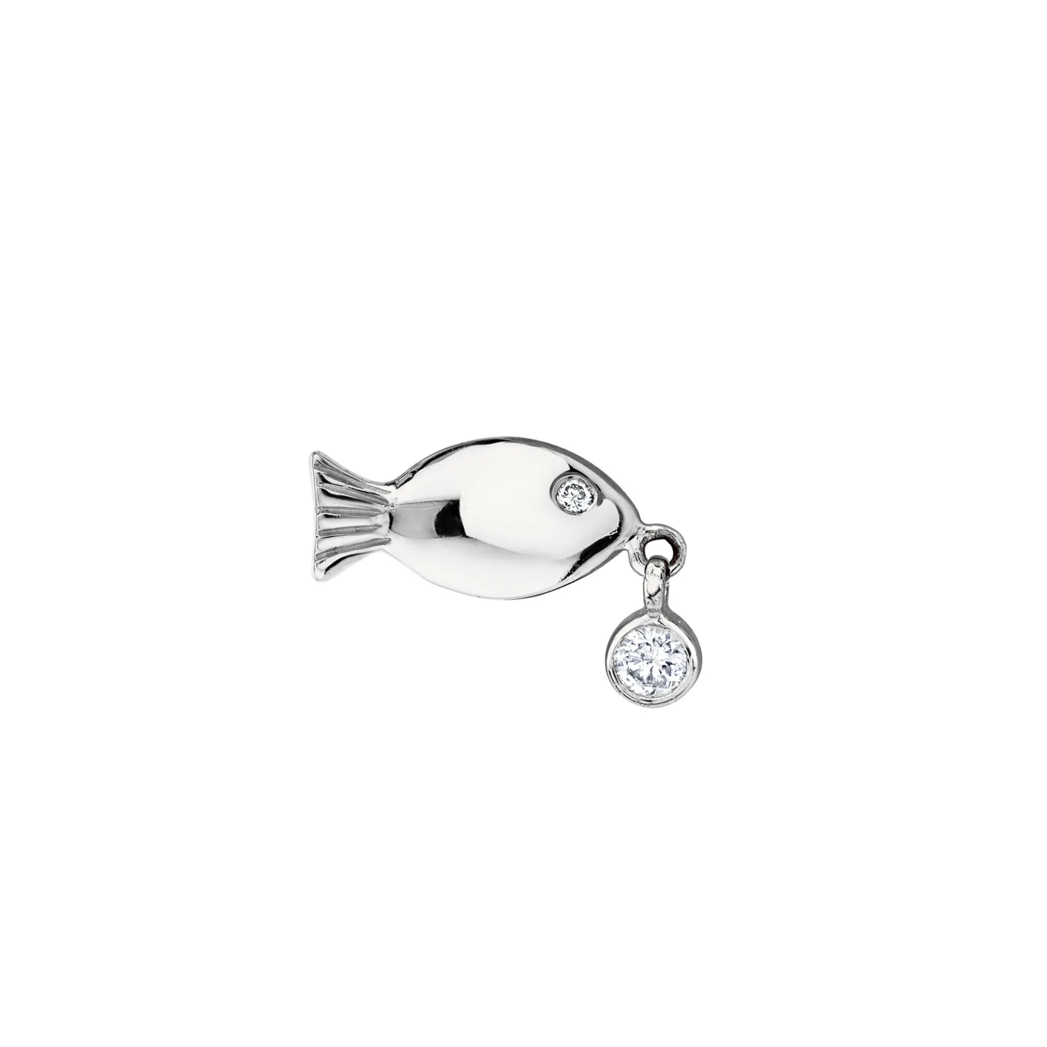 Tenfold Fish Stud with Diamond