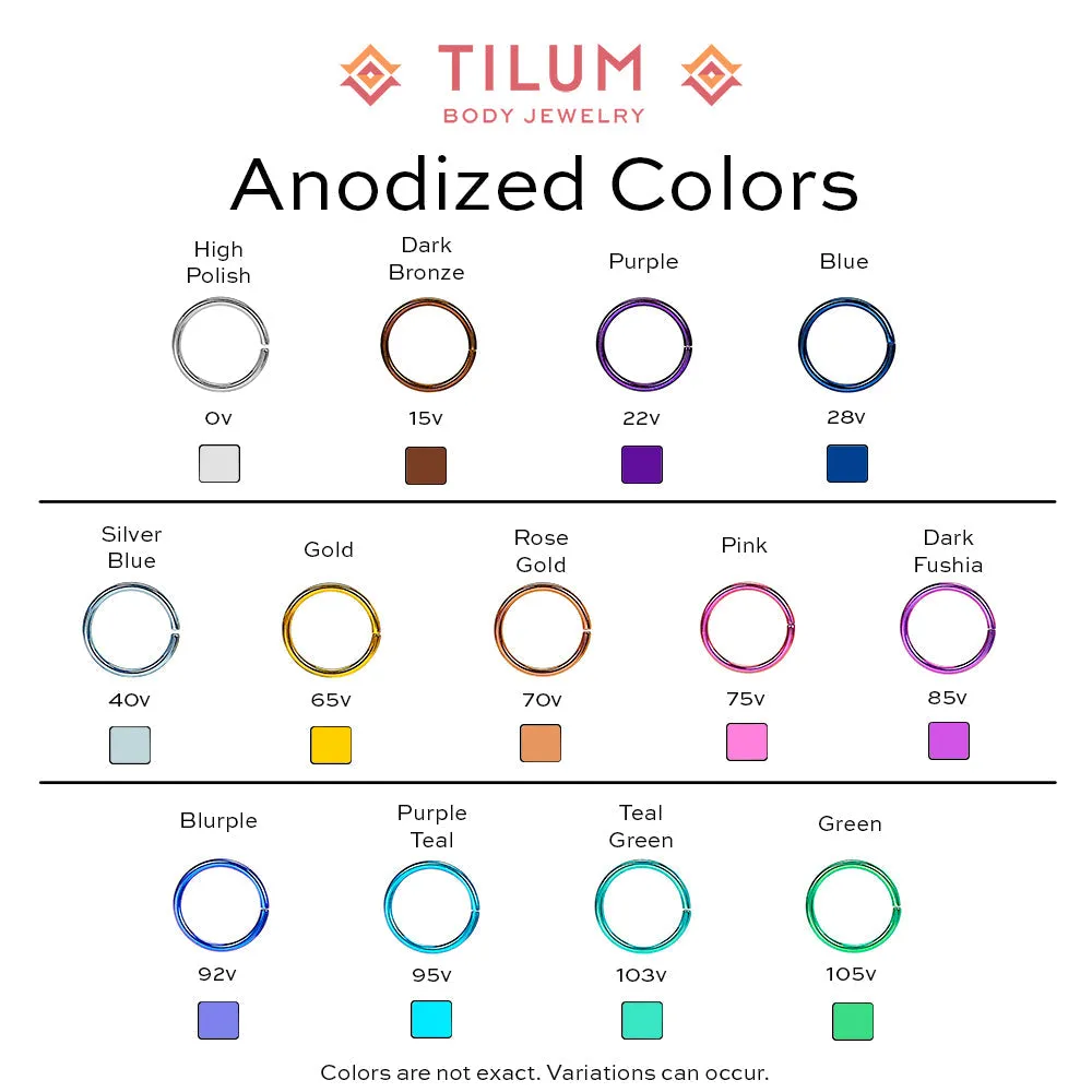 Tilum 5mm Titanium Double Bezel Set Opal Captive Disc