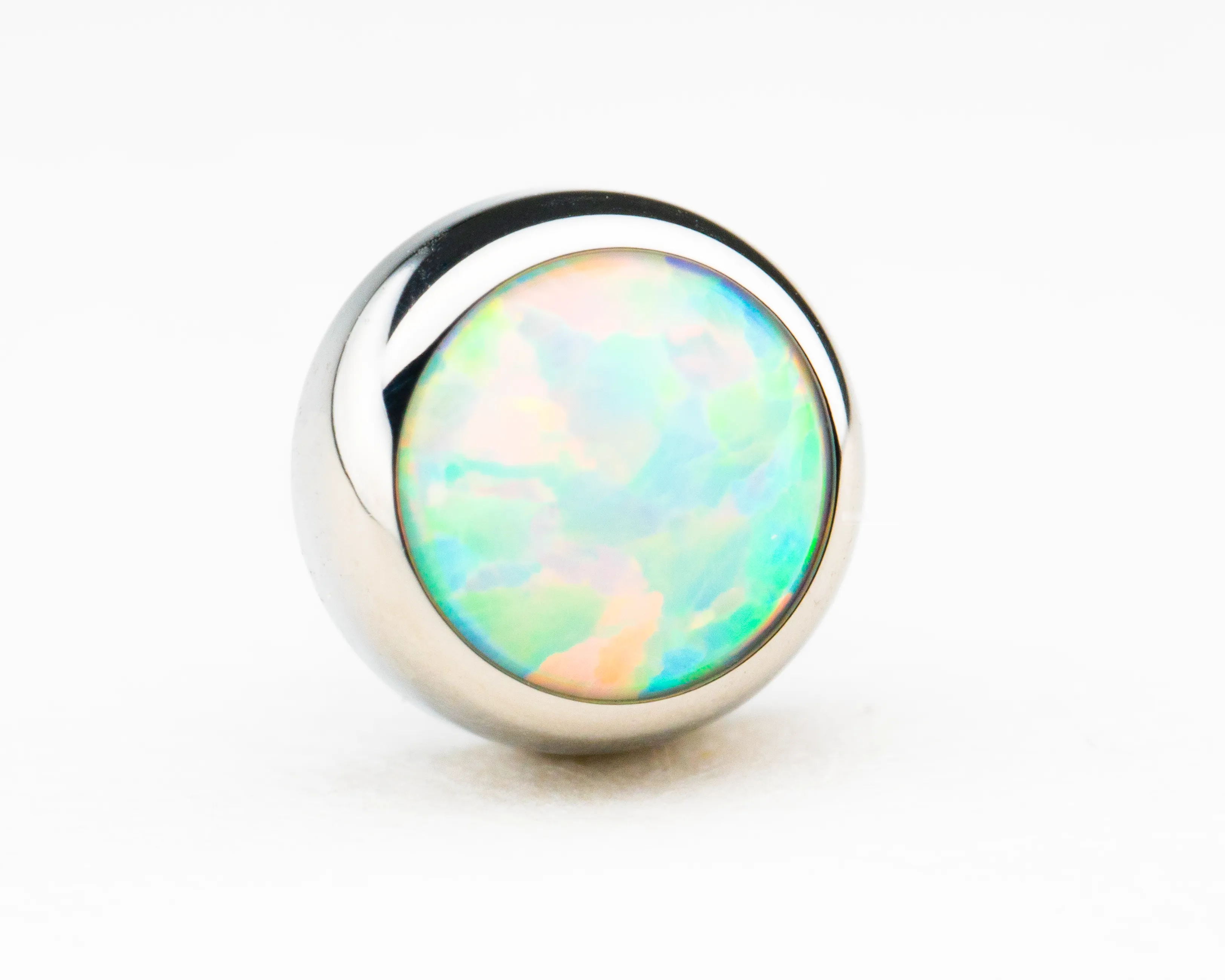 Titanium Threadless Ends - Synth Opal - On Sale. Includes titanium post