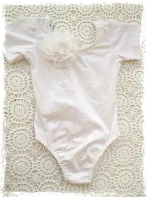 Toddler & Girl White leotard. Top06