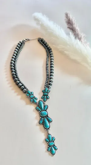 Turquoise & Navajo Pearl Necklace