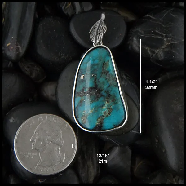 Turquoise Feather Pendant