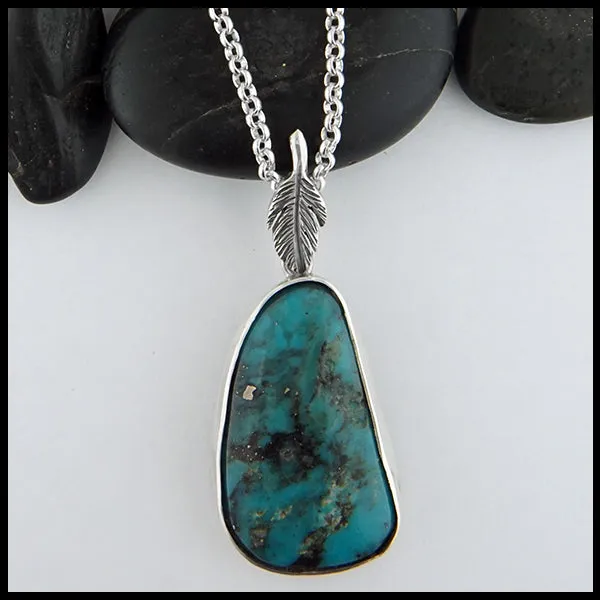 Turquoise Feather Pendant