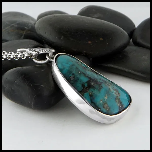 Turquoise Feather Pendant