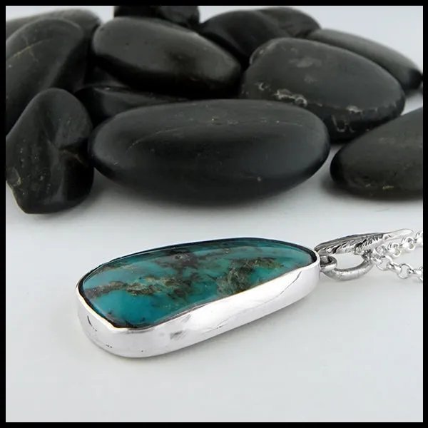 Turquoise Feather Pendant