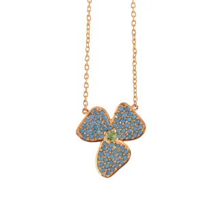 Turquoise Flower Chain Necklace