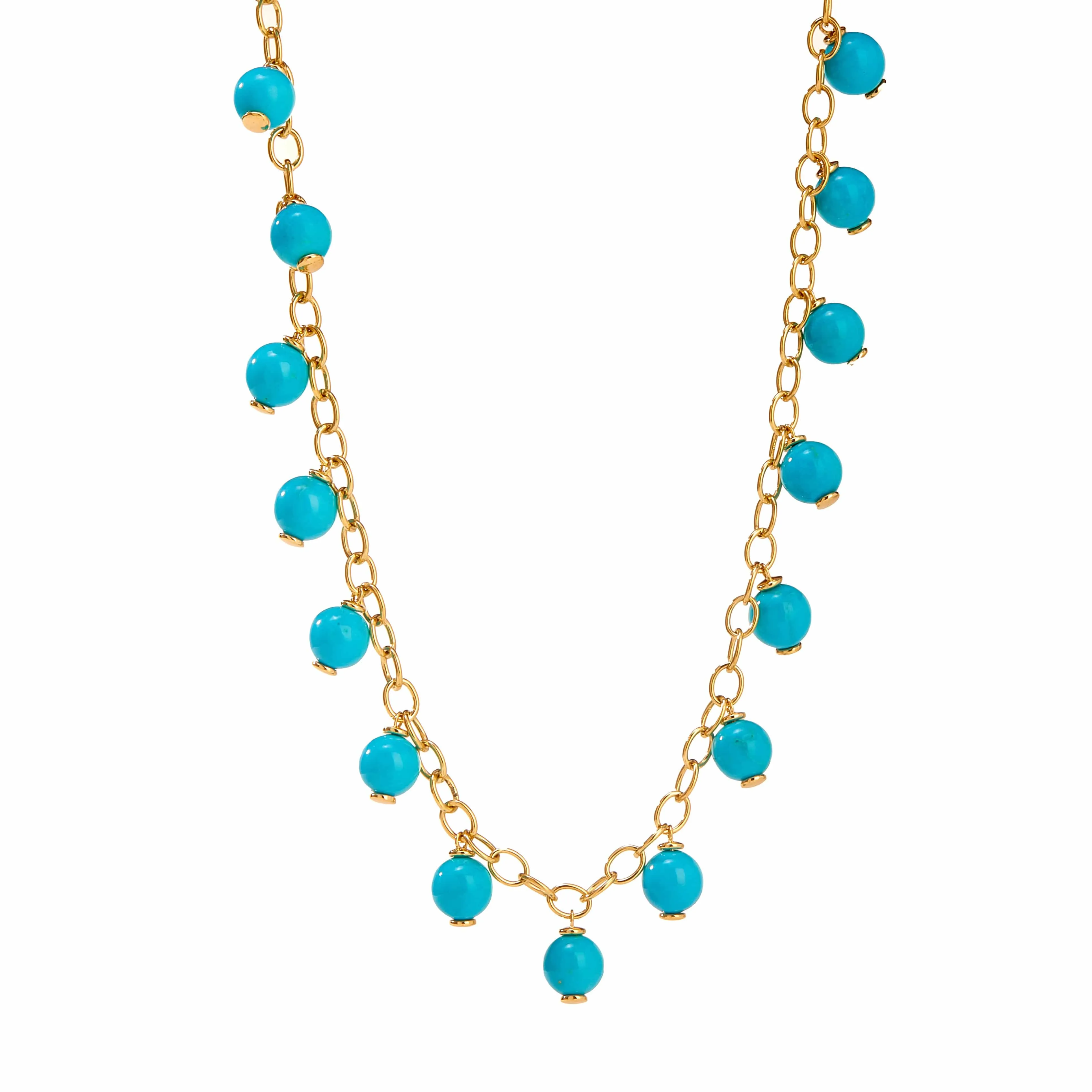 Turquoise Fringe Bead Necklace