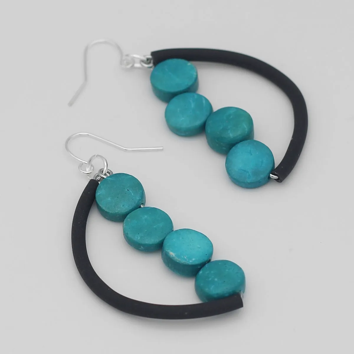 Turquoise Half Moon Dangle Earring