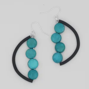 Turquoise Half Moon Dangle Earring