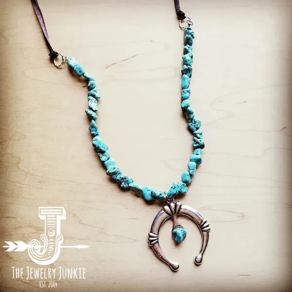 Turquoise Squash Blossom Necklace with Naja Pendant