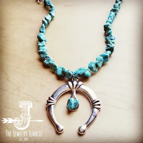 Turquoise Squash Blossom Necklace with Naja Pendant