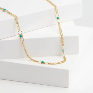 Turquoise whisper chain necklace