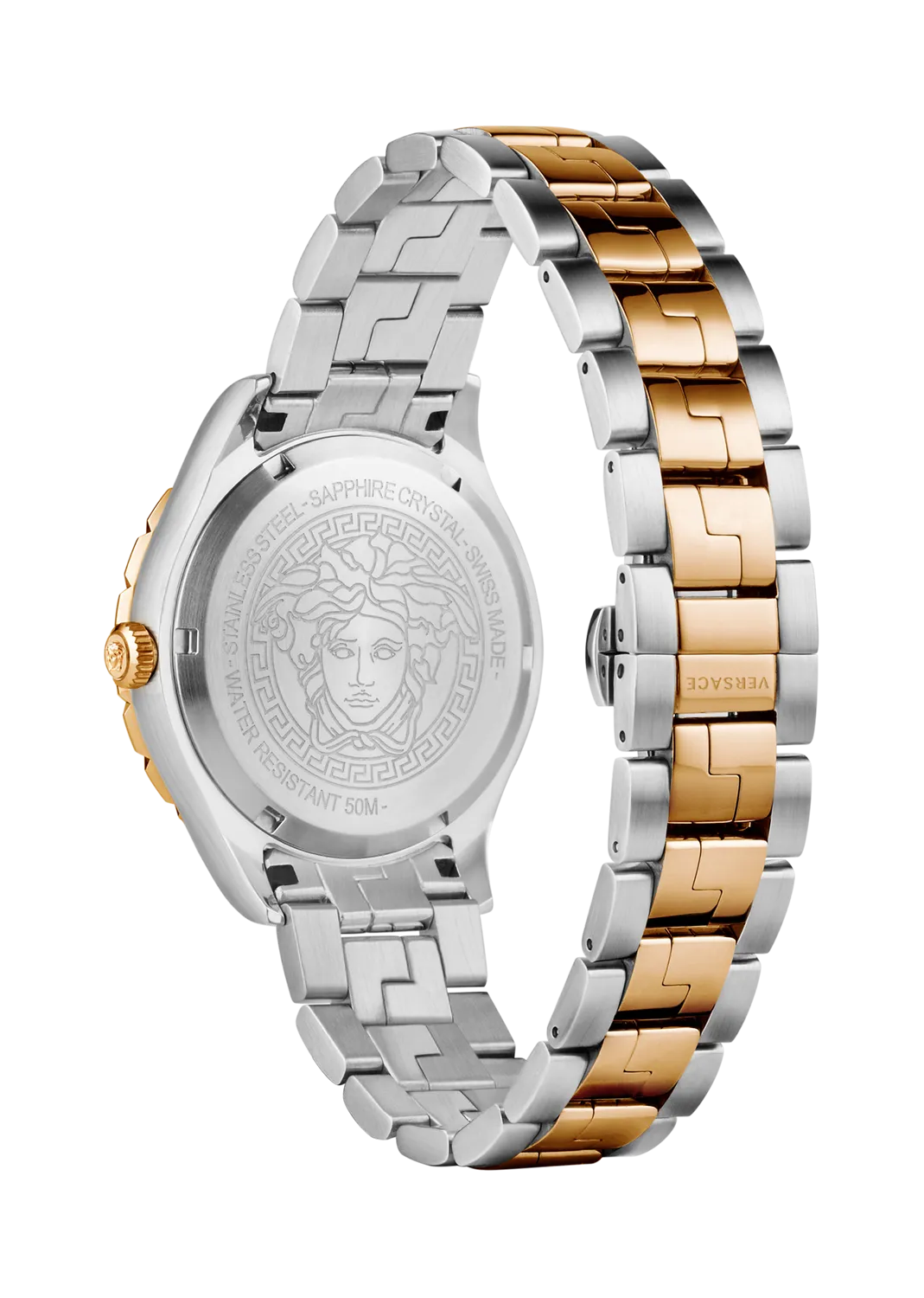 Versace Men's Watch Hellenyium GMT Green Two-Tone Rose Gold Bracelet V11050016