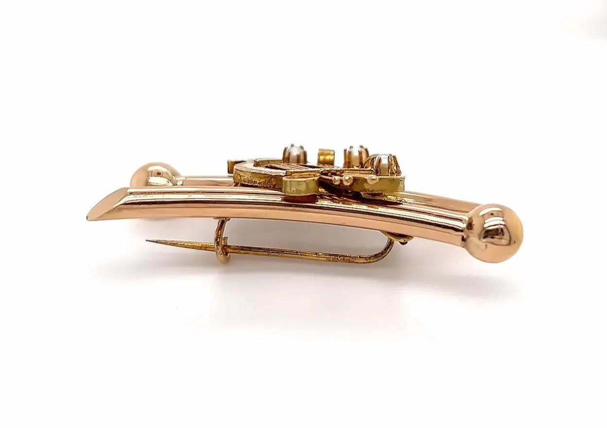 Vintage 9ct Yellow Gold Brooch