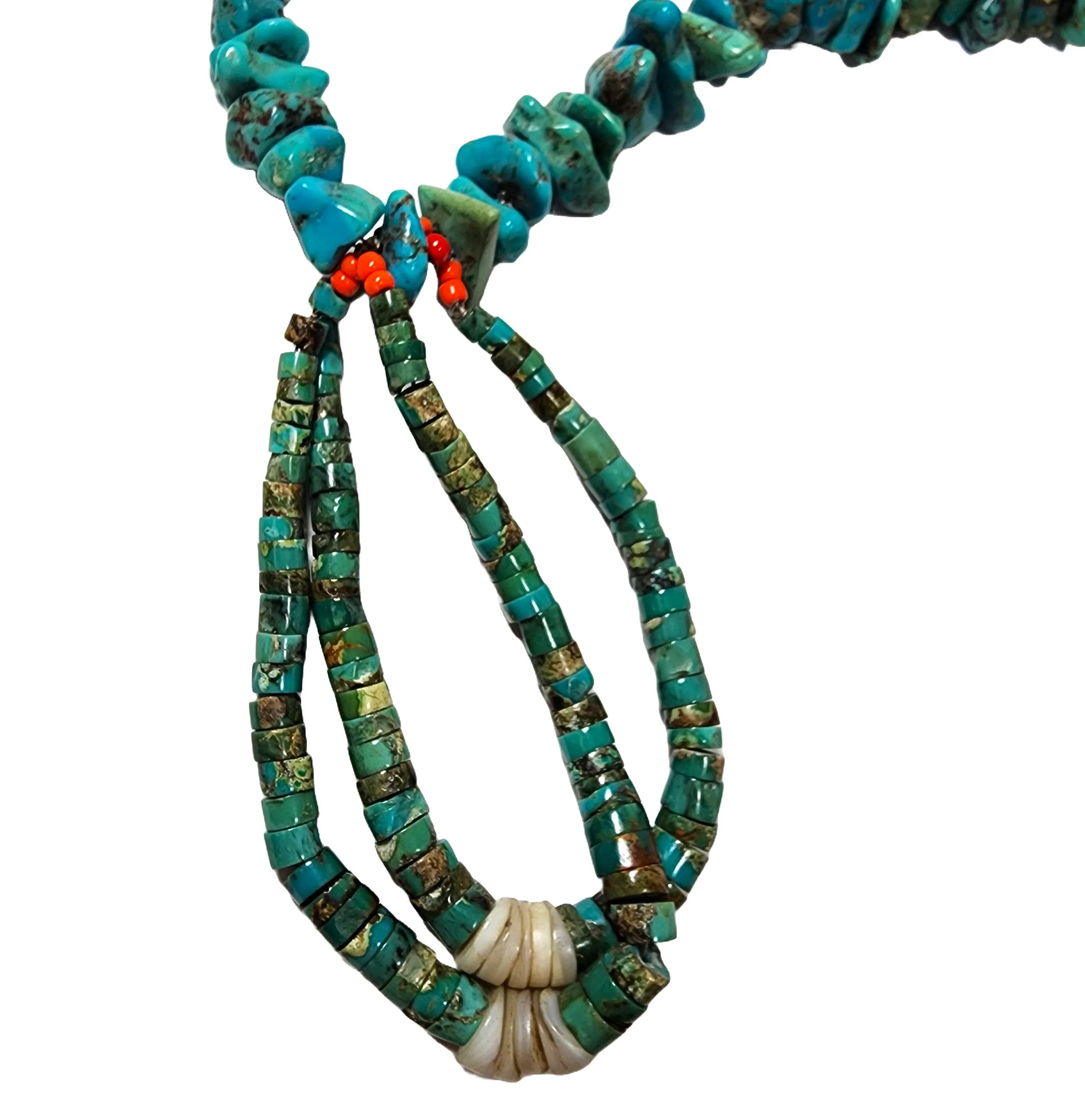 Vintage Turquoise & Jacla Necklace - 19.5" Long