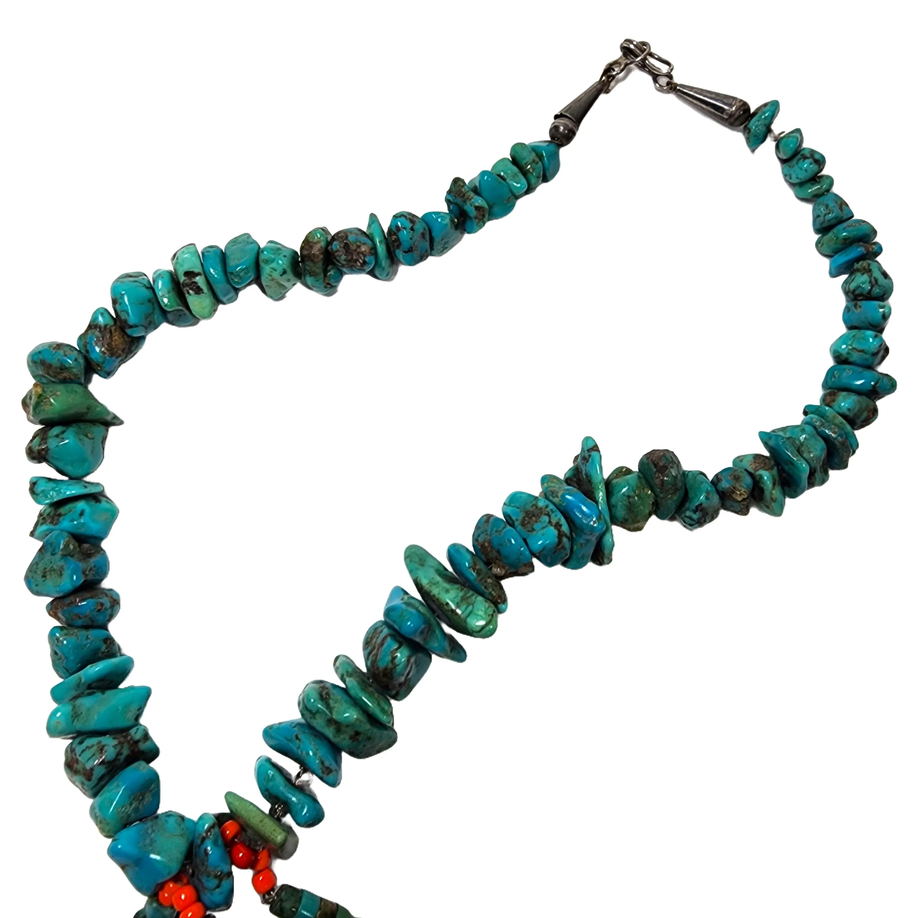 Vintage Turquoise & Jacla Necklace - 19.5" Long