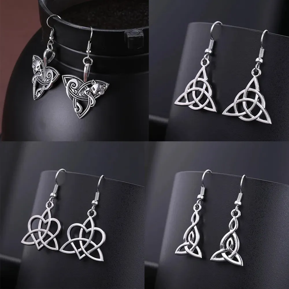 Vintage Viking Triquetra Animal Irish Celtics Knot Earrings Modern Women's Drop Earring Jewelry Magic Supernatural Amulet 2023