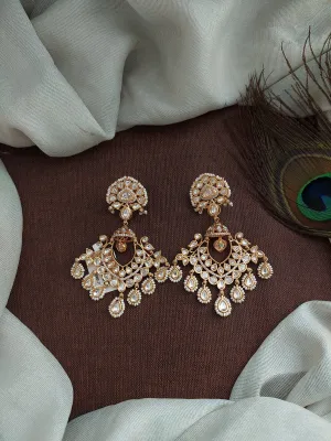 White Kundan Chandbali Earrings