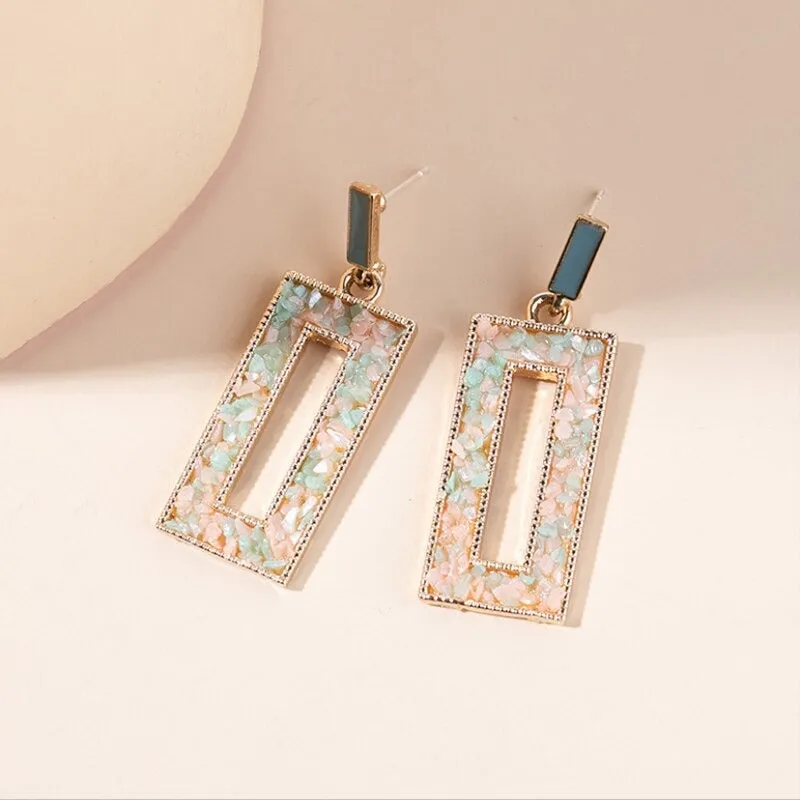 Women's Green Emerald Inspired Geometric Earring Collection