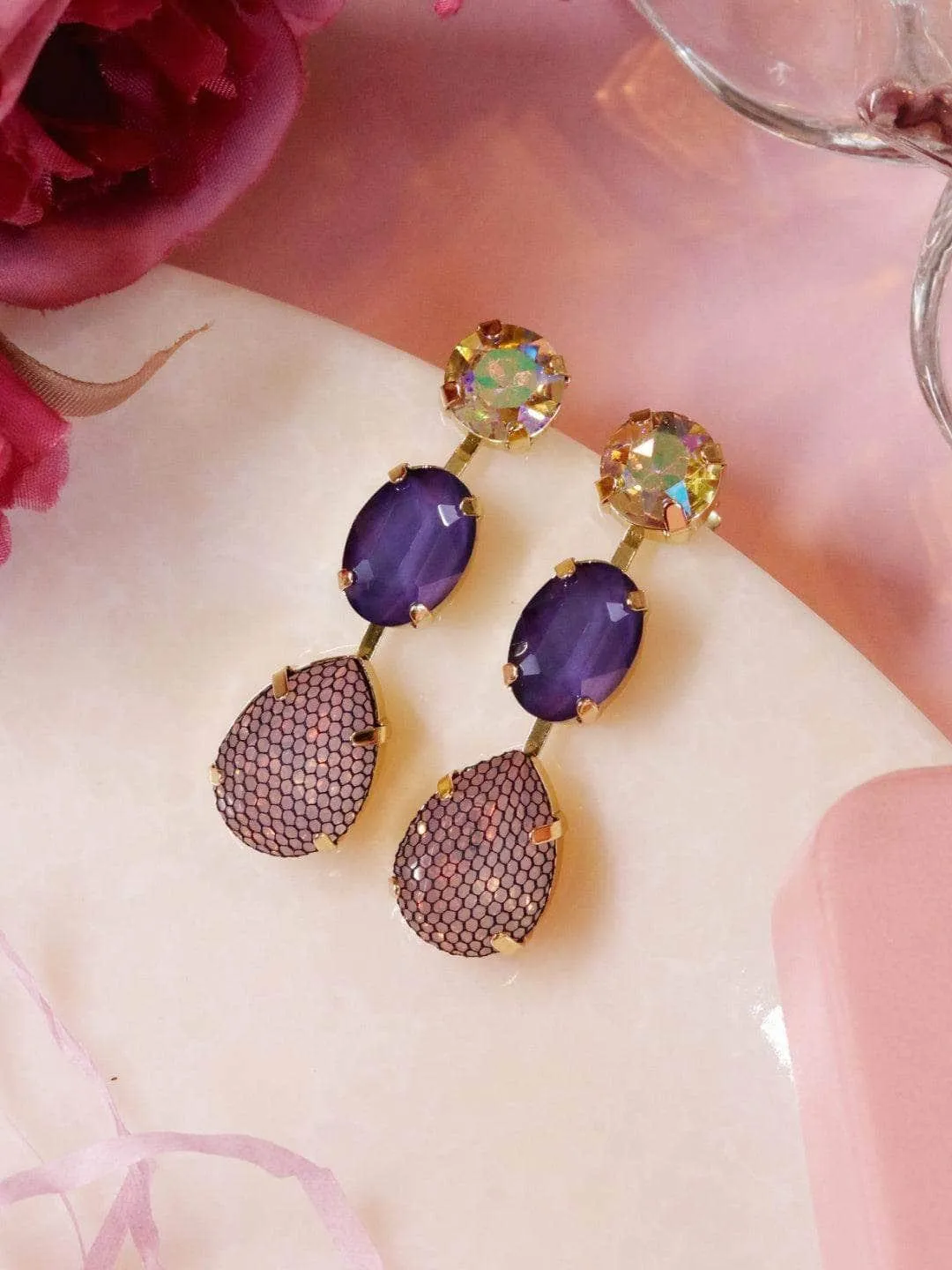 Yashaswinidayama In Our Honeycomb 3Tiered Earrings