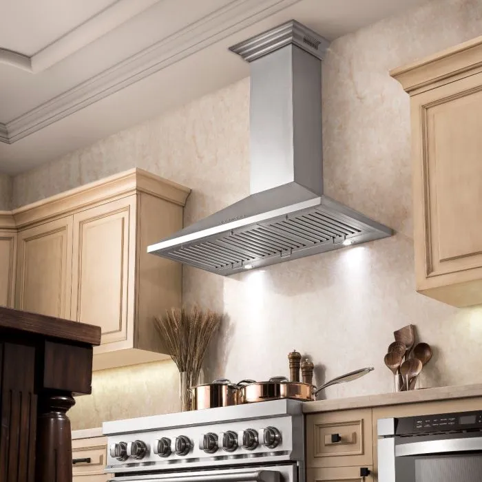 ZLINE 42 IN. Wall Mount Range Hood in Stainless Steel with Built-In CrownSound® BlueTooth Speakers (KL2CRN-BT-42)